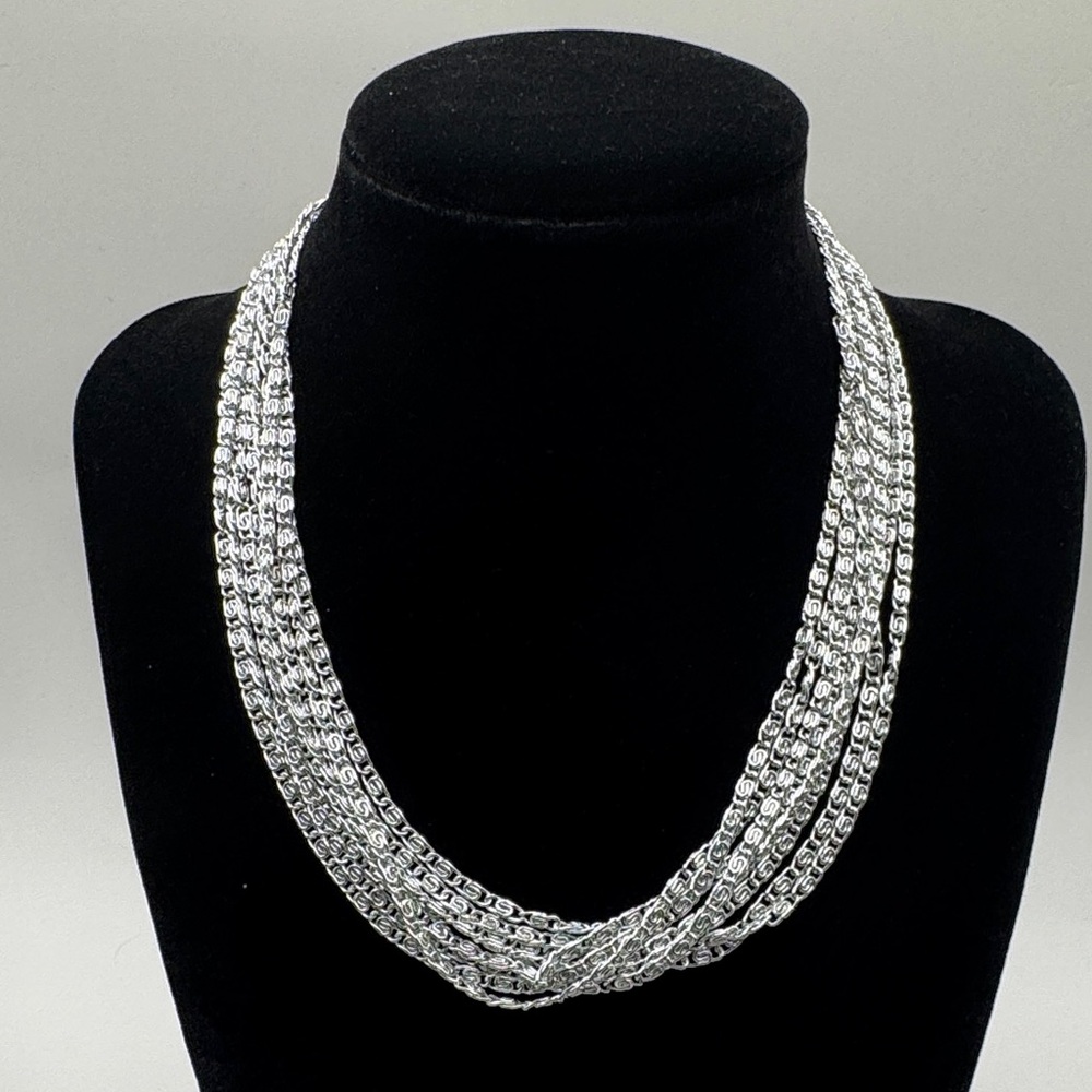Sarah Coventry 8 Strand Silver 15”necklace